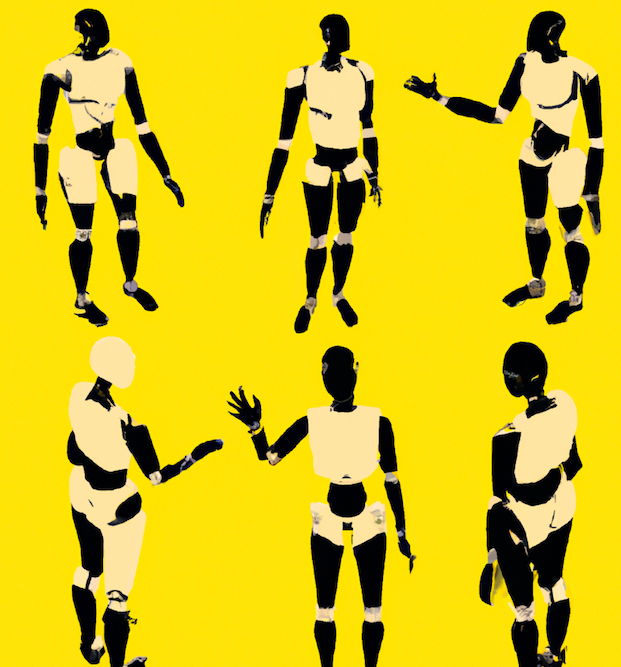 Humanoid in yellow background